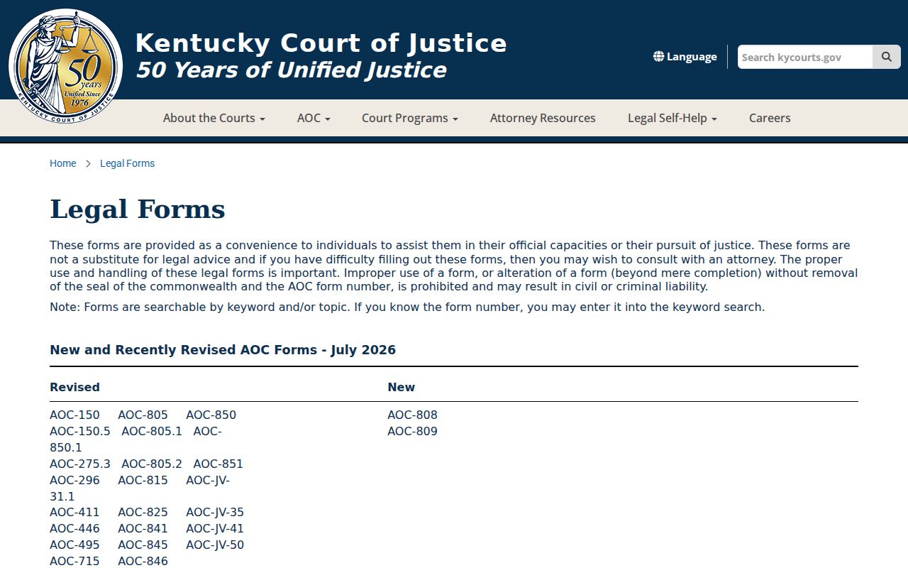 Kentucky legal forms for Monterey criminal records
