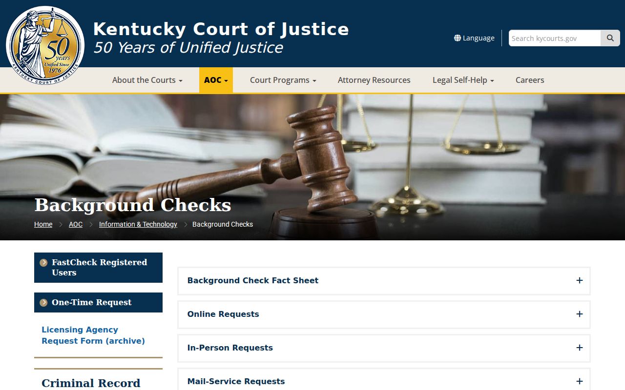 Owen County criminal history AOC background check options