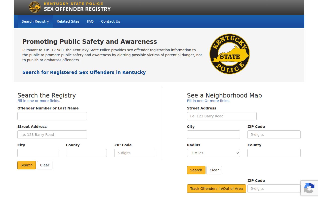 Owen County sex offender registry profile field layout